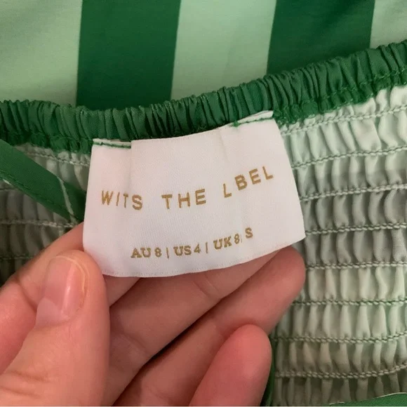 Wits The Label Postiano Striped Tiered Maxi Dress 4 Green White - Picture 6 of 7